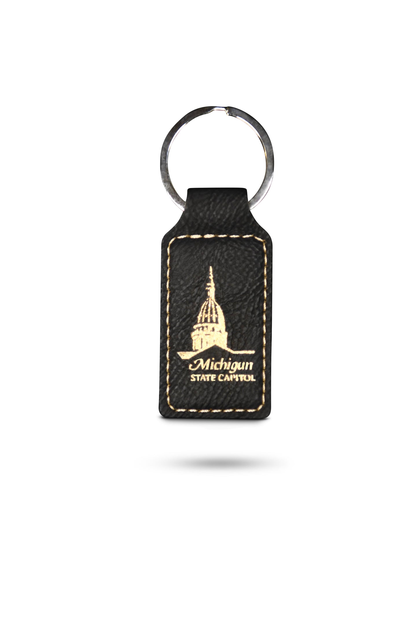 Michigan Capitol Leather Key Chain